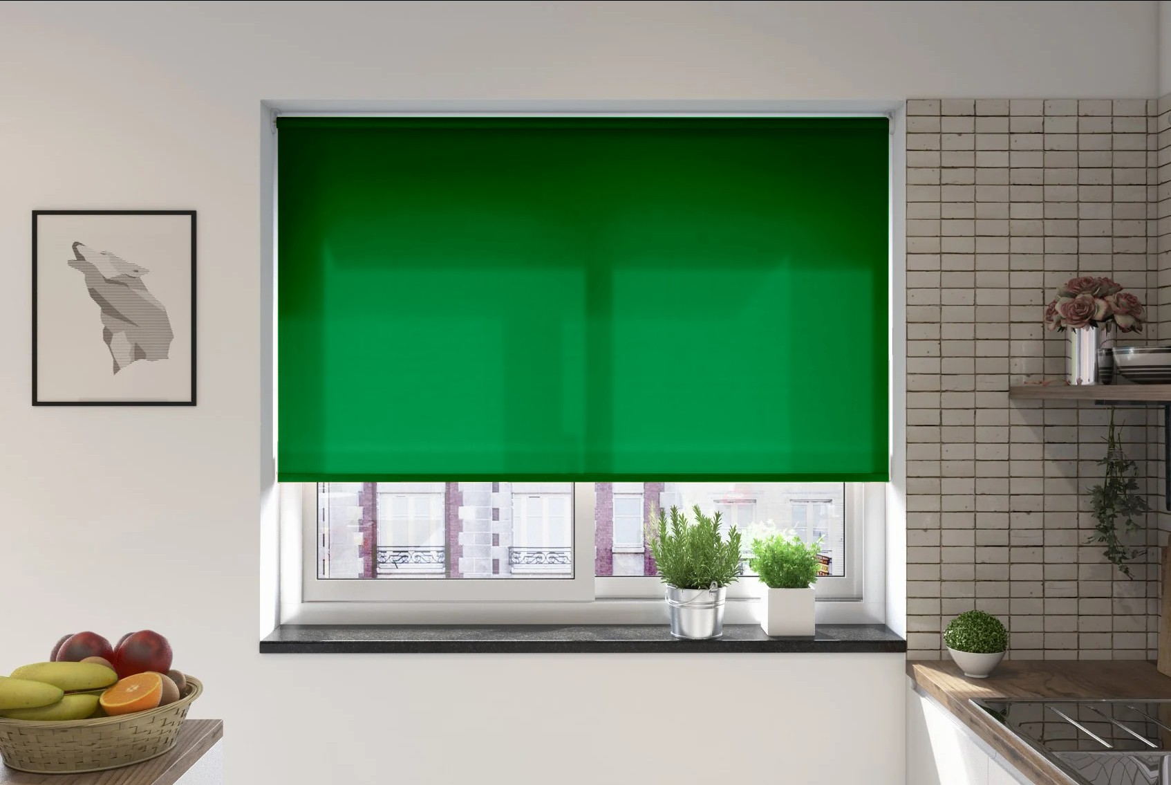 verona dimout pine green easytwist no drill roller blind
