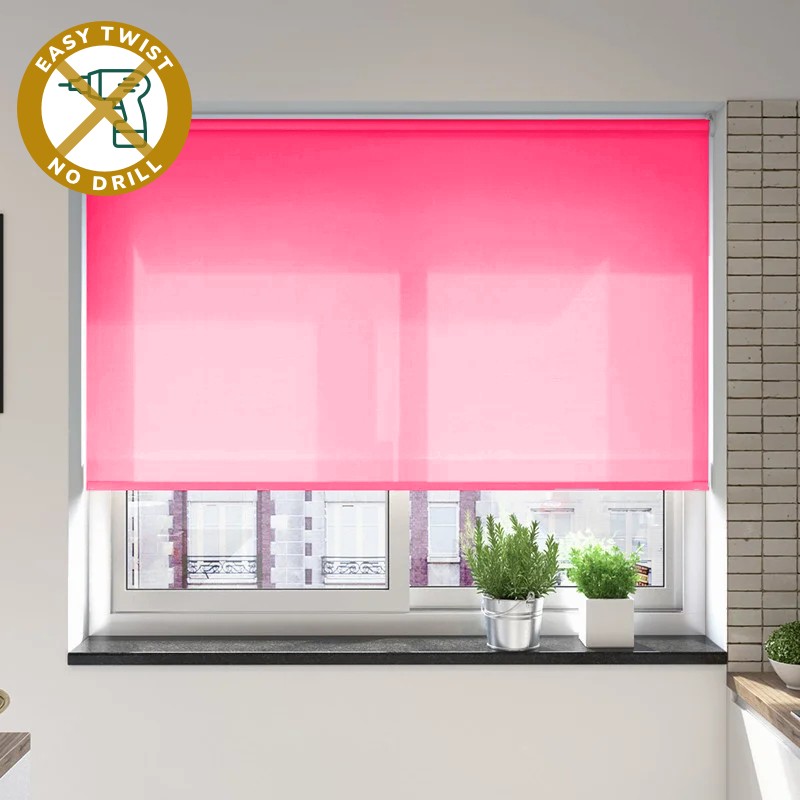 Verona Dimout Pink EasyTwist No Drill Roller Blind