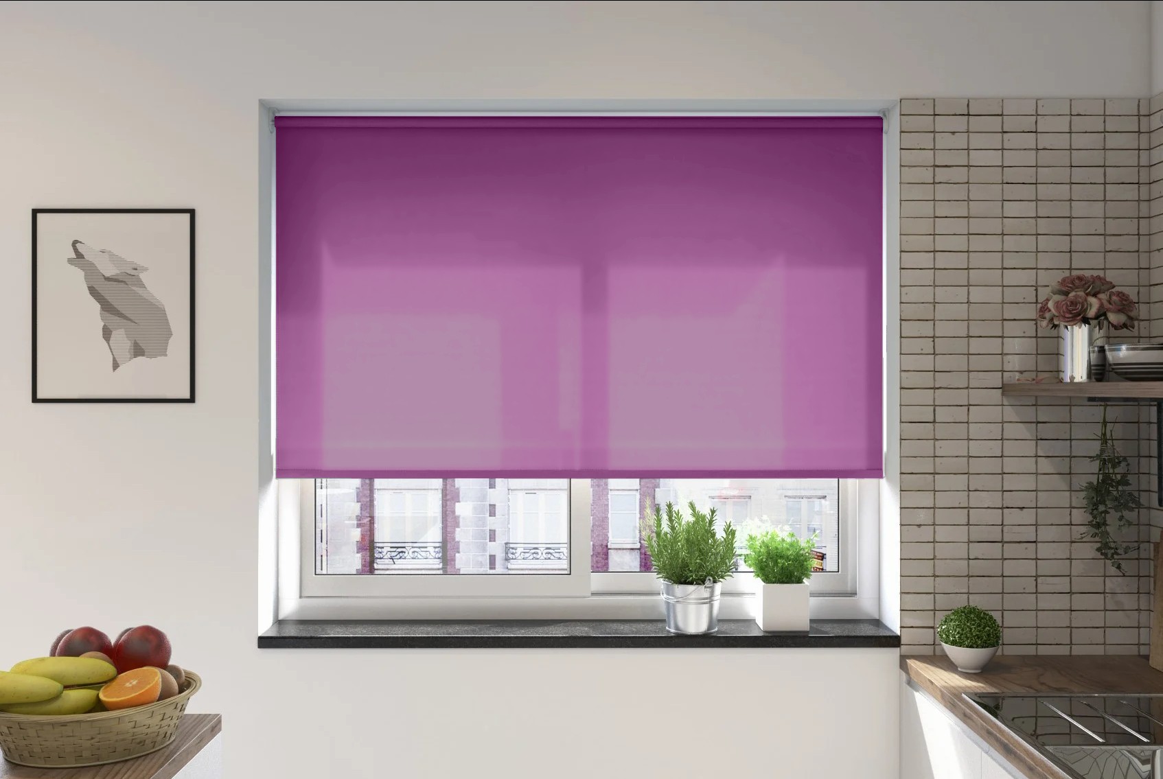 verona dimout plum easytwist no drill roller blind