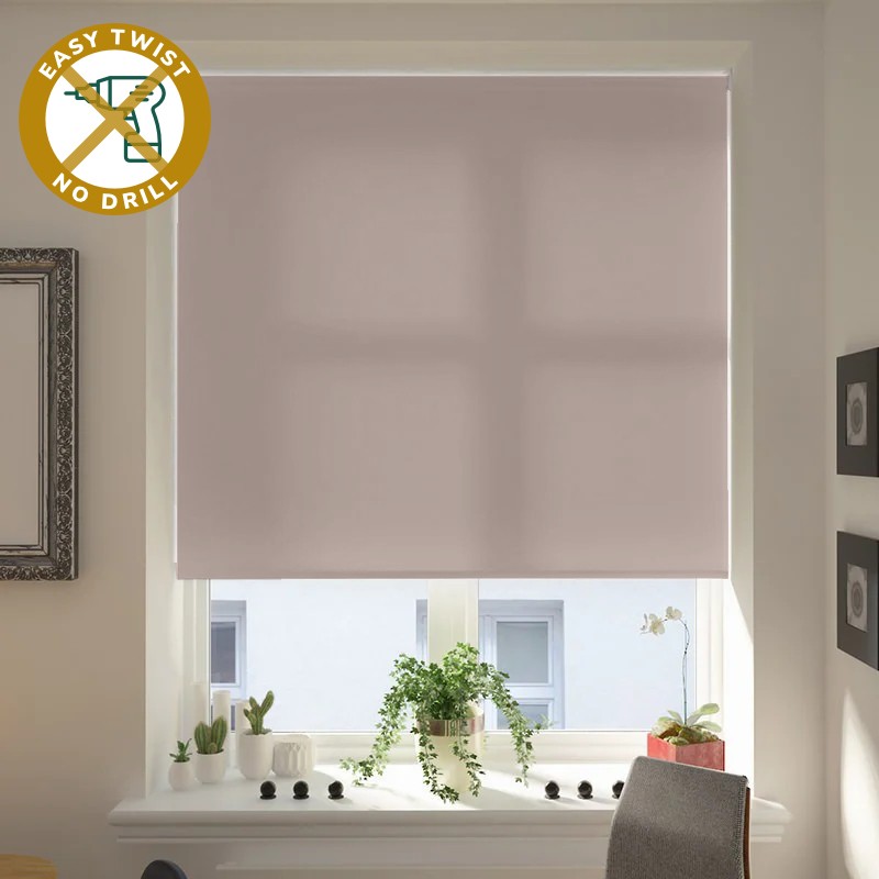 Verona Dimout Stone Grey EasyTwist No Drill Roller Blind