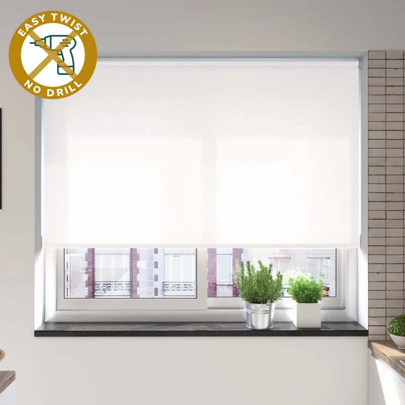 Verona Dimout White EasyTwist No Drill Roller Blind