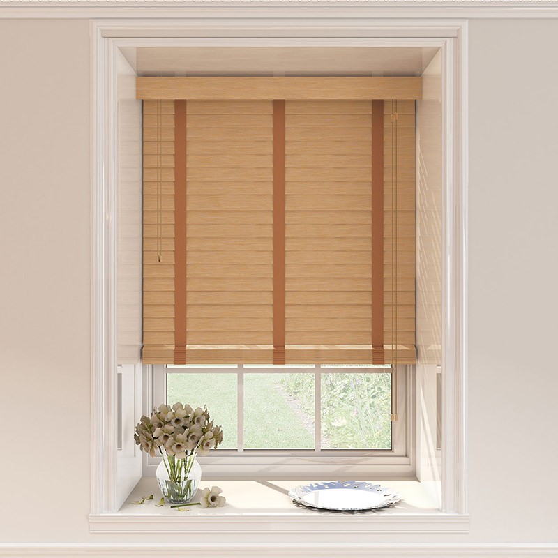 50mm Oak Faux Wood with Pecan Tapes 