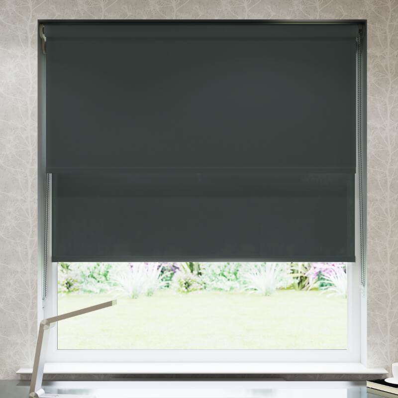 Graphite Double Roller Blind