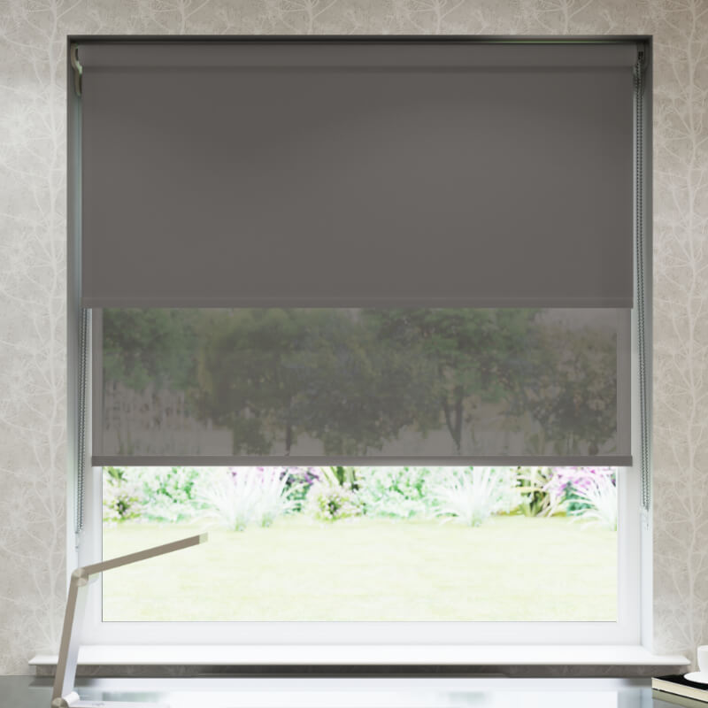 Mid Grey Deluxe Double Roller Blind