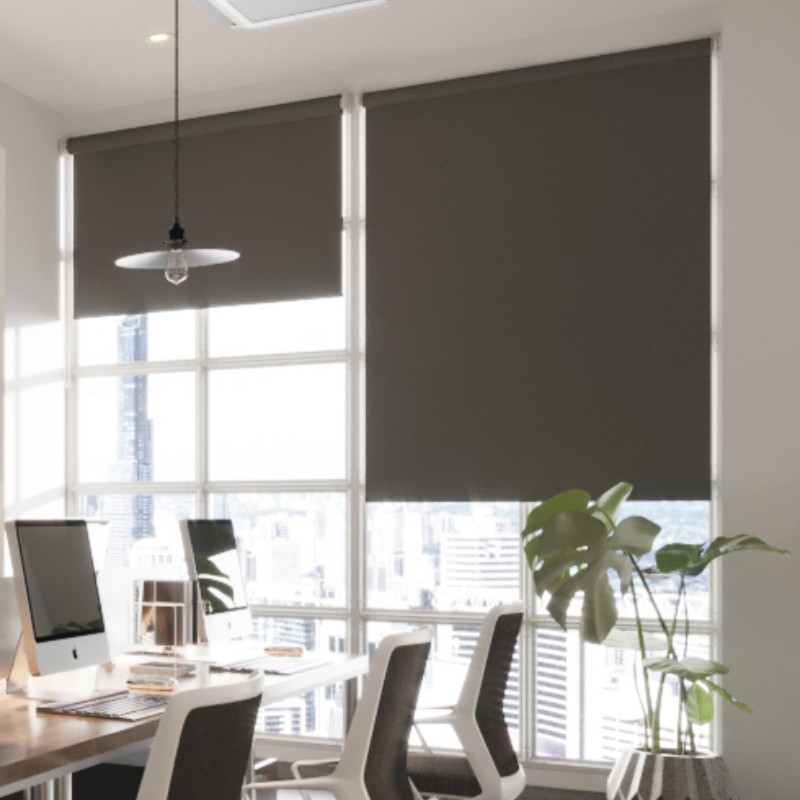 Commercial FR Grey Cordless Roller Blind