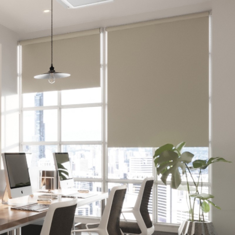 Commercial FR Ivory Cordless Roller Blind