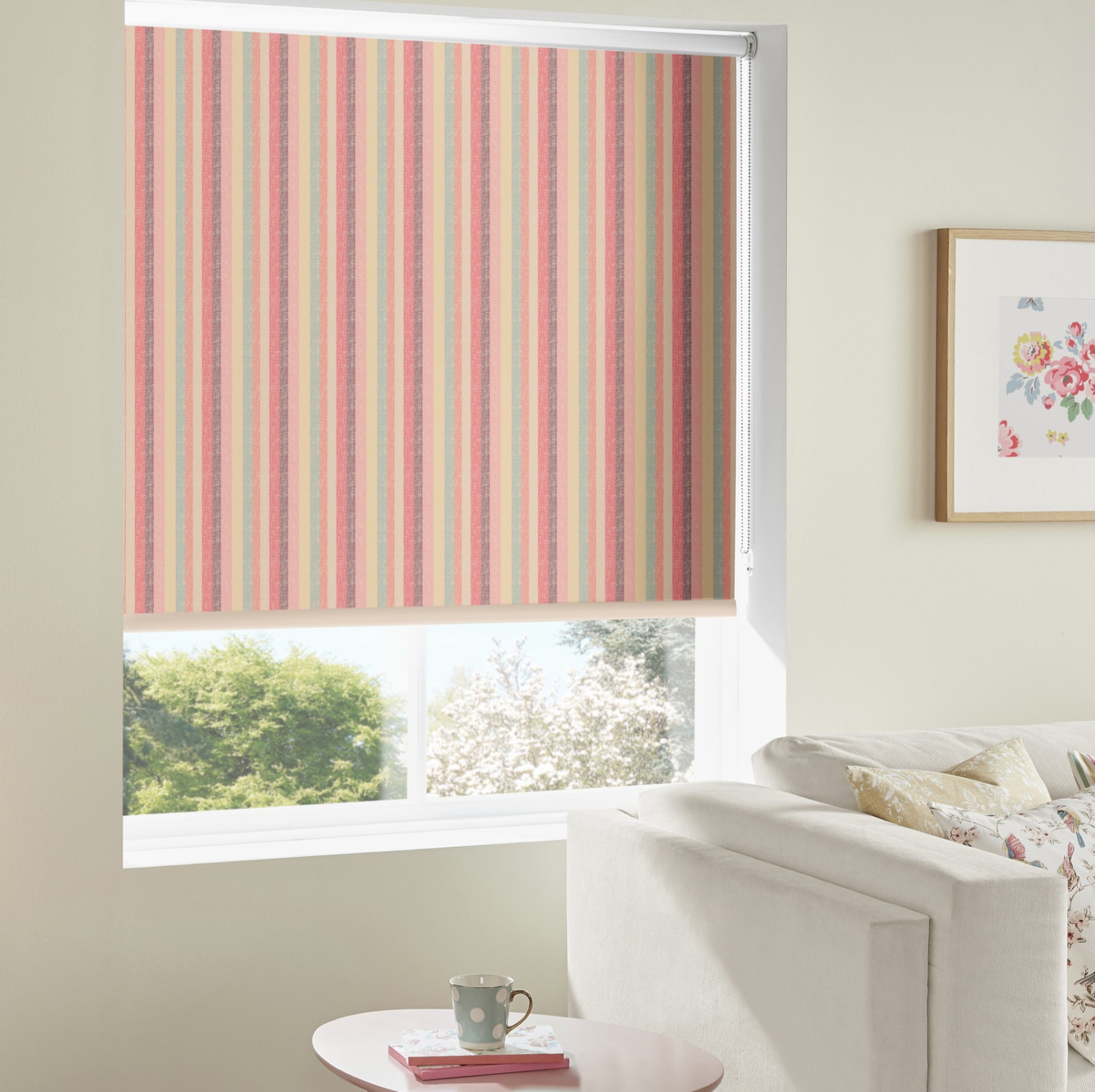 Cath Kidston Textured Stripe Dimout Roller Blind