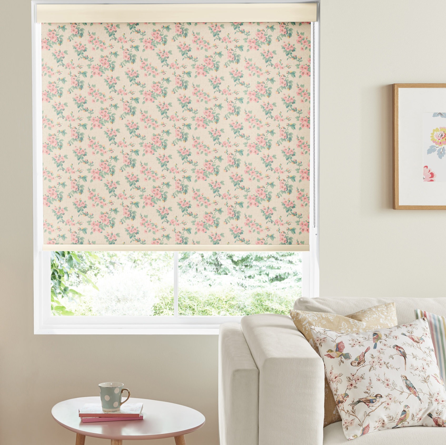Cath Kidston Mayfield Blossom Blush Dimout Roller Blind