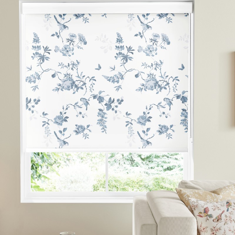 Cath Kidston Birds and Roses Blue Dimout Roller Blind