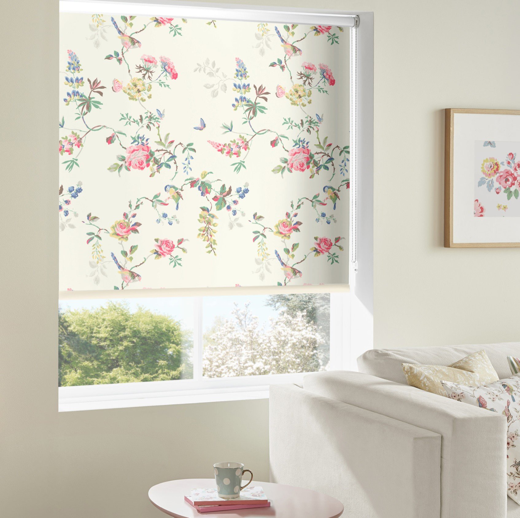 Cath Kidston Birds and Roses Dimout Roller Blind
