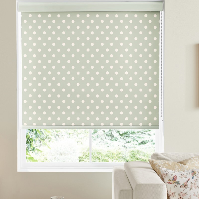 Cath Kidston Button Spot Aloe Dimout Roller Blind