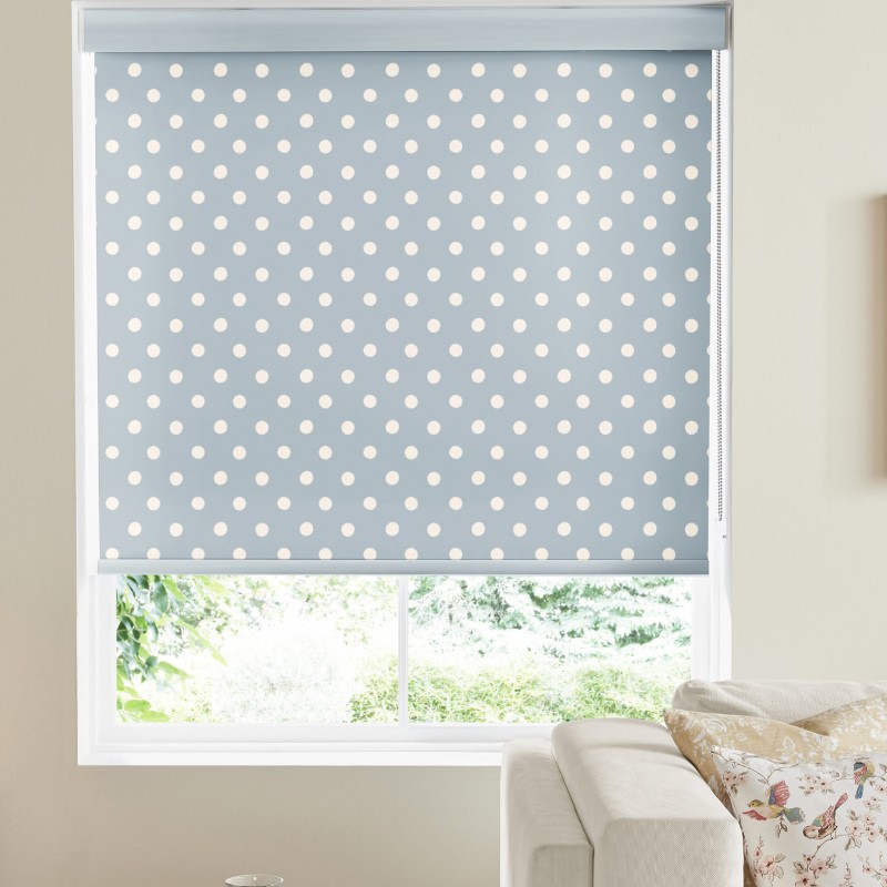 Cath Kidston Button Spot Blue Blackout Roller Blind