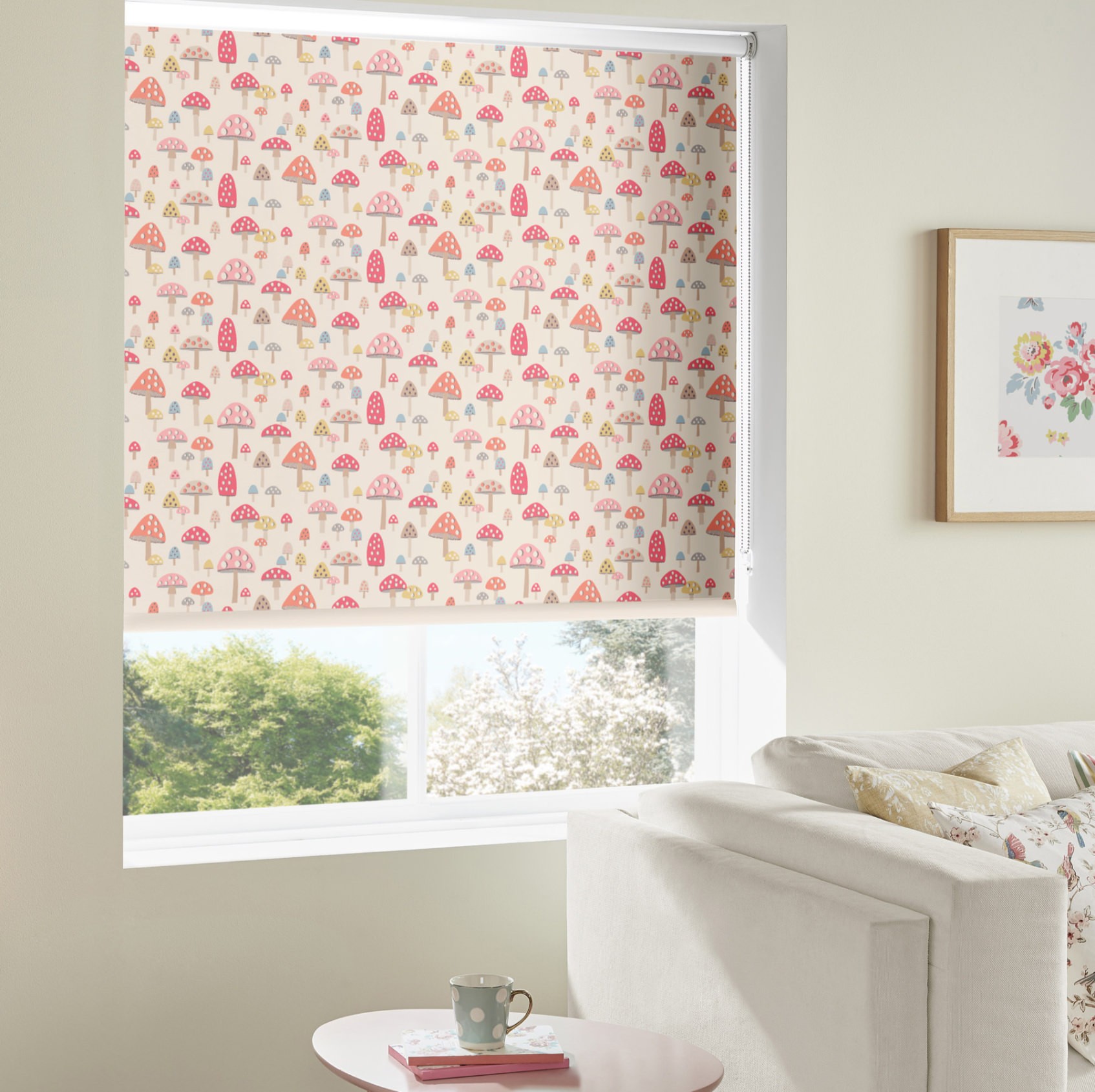 Cath Kidston Mini Mushroom Blackout Roller Blind