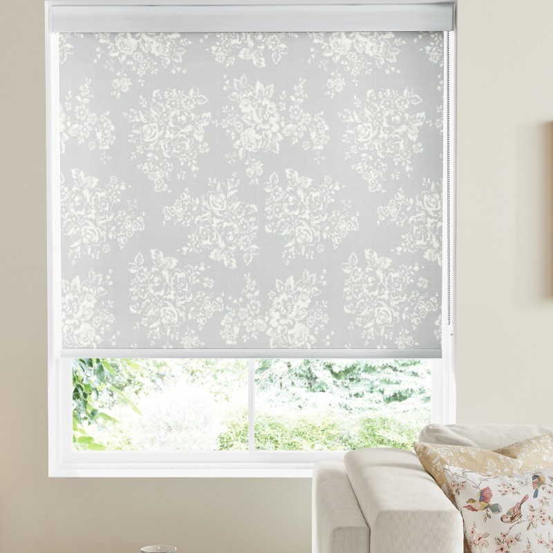 Cath Kidston Washed Rose Grey Blackout Roller Blind