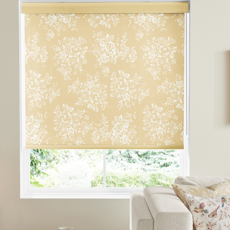 Cath Kidston Washed Rose Ochre Dimout Roller Blind