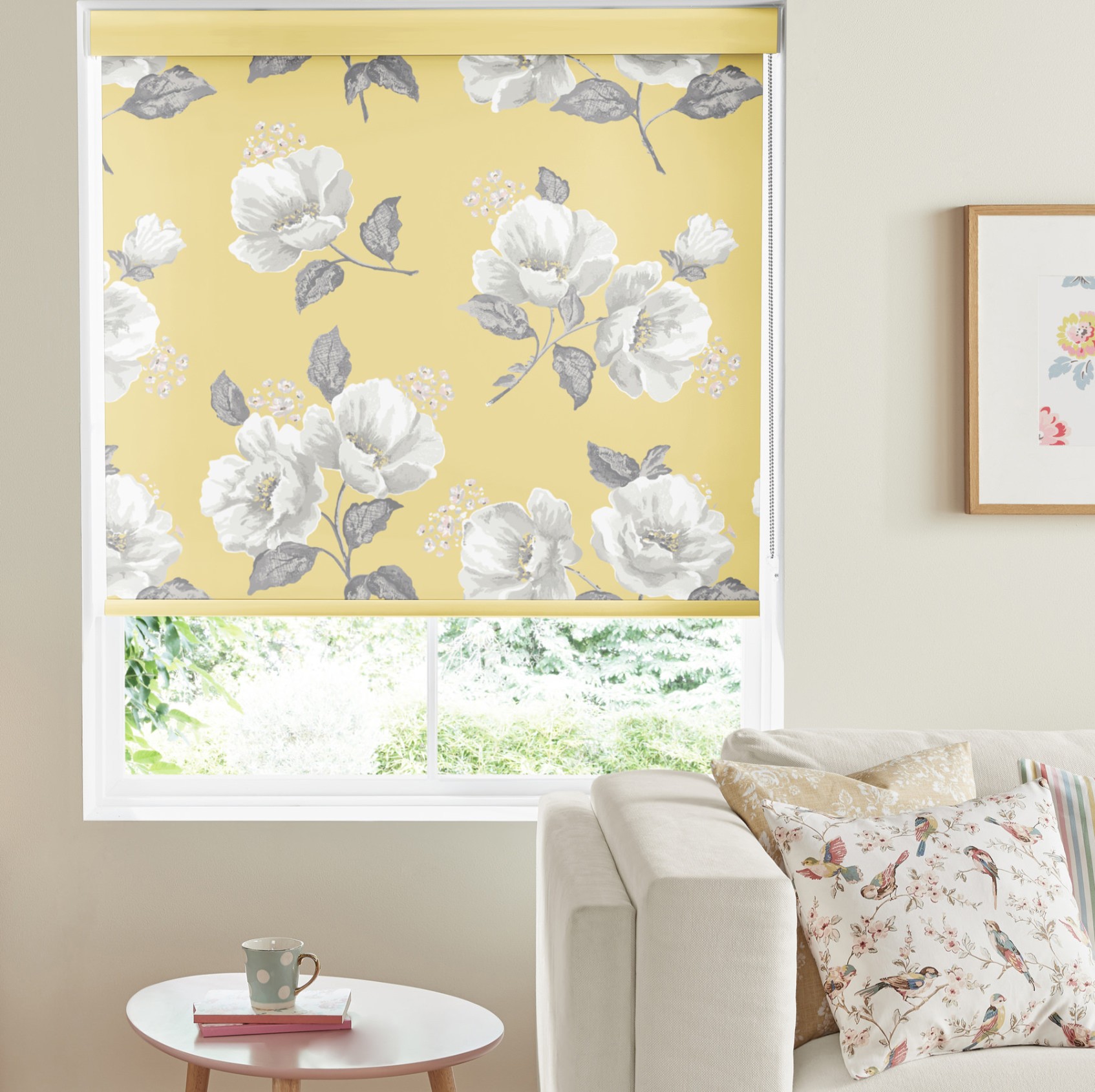Cath Kidston Wild Poppies Citrine Dimout Roller Blind