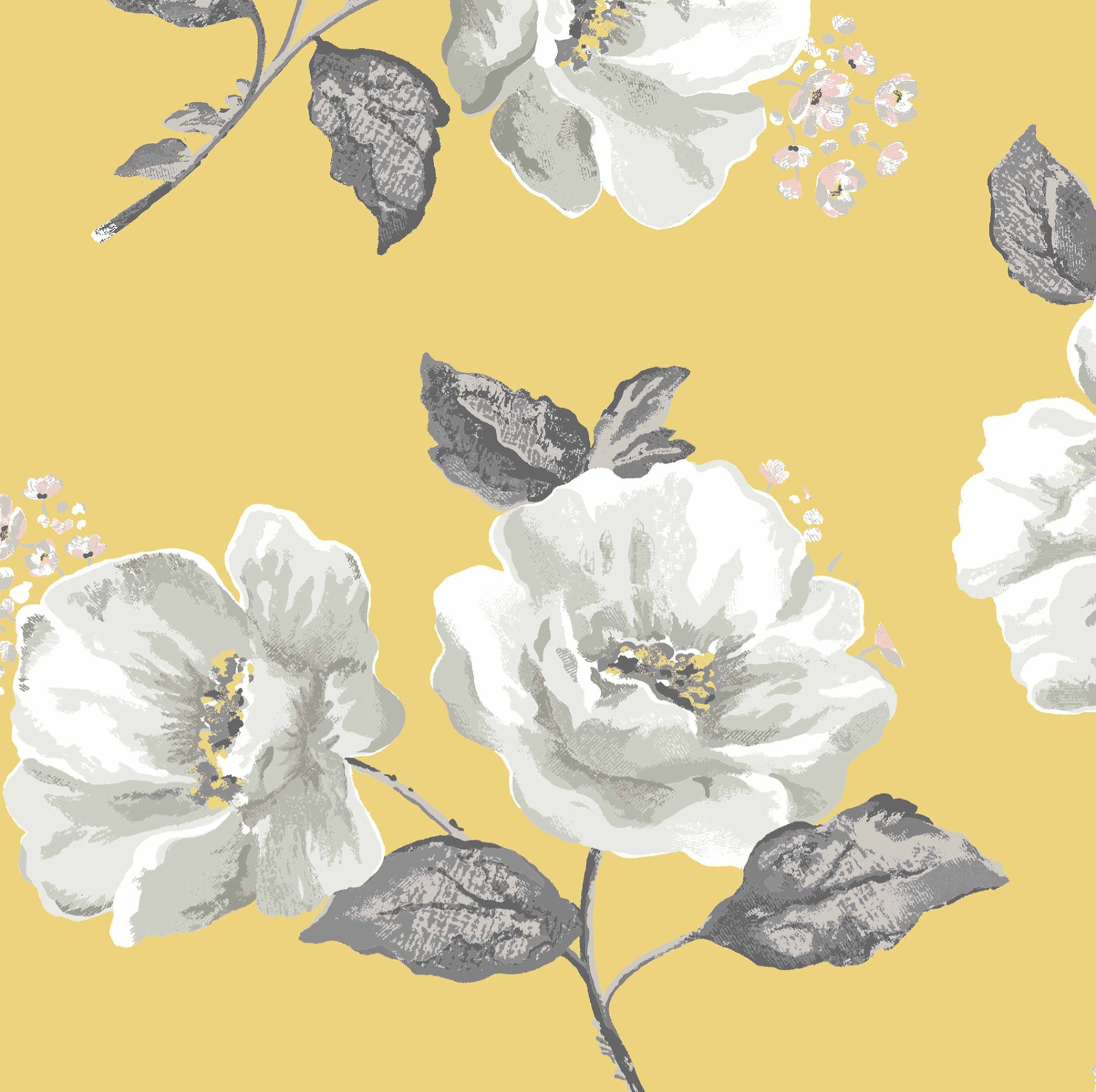 Cath Kidston Wild Poppies Citrine Dimout Roller Blind