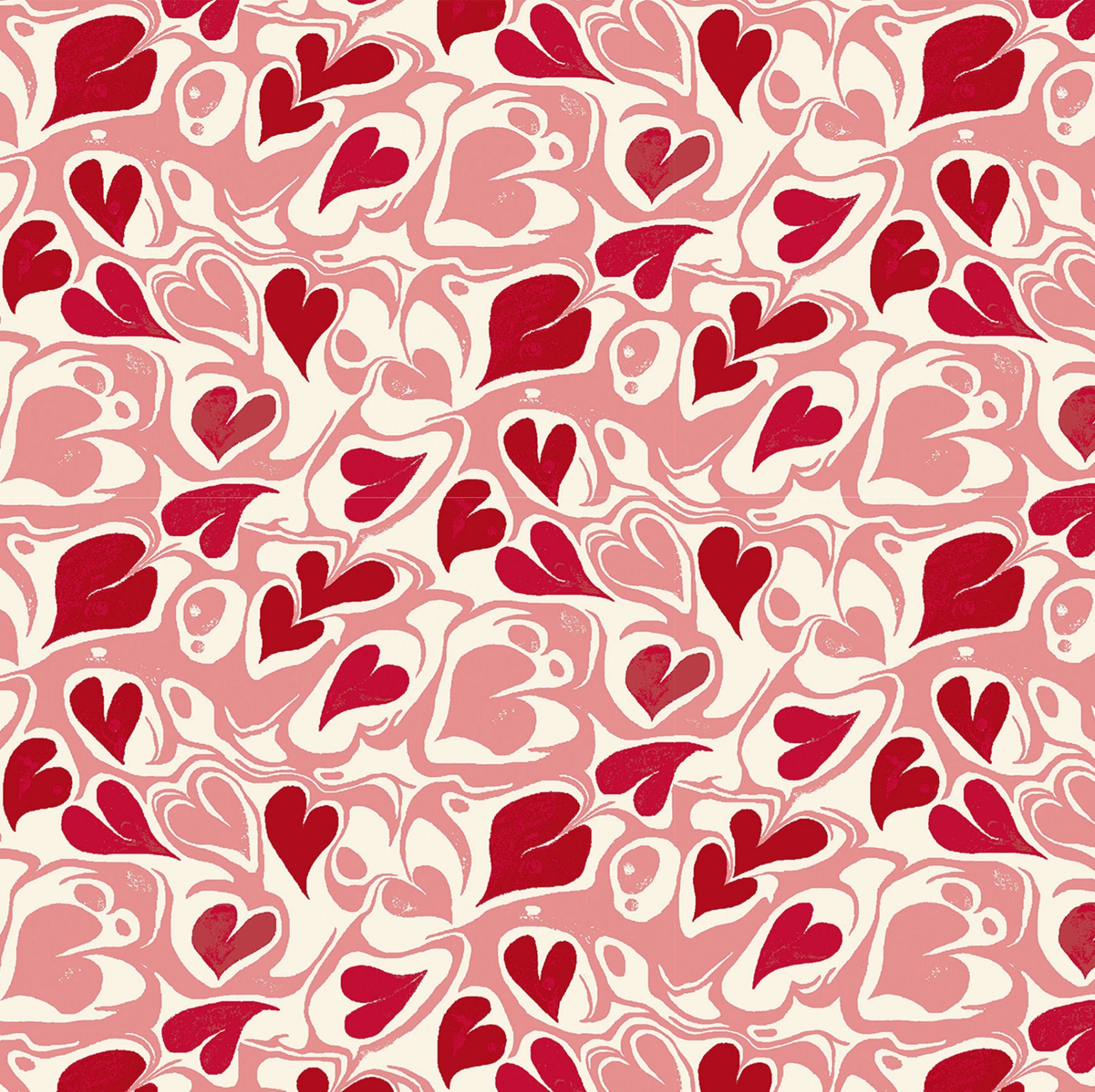 Cath Kidston Marble Hearts Ditsy Red Blackout Roller Blind