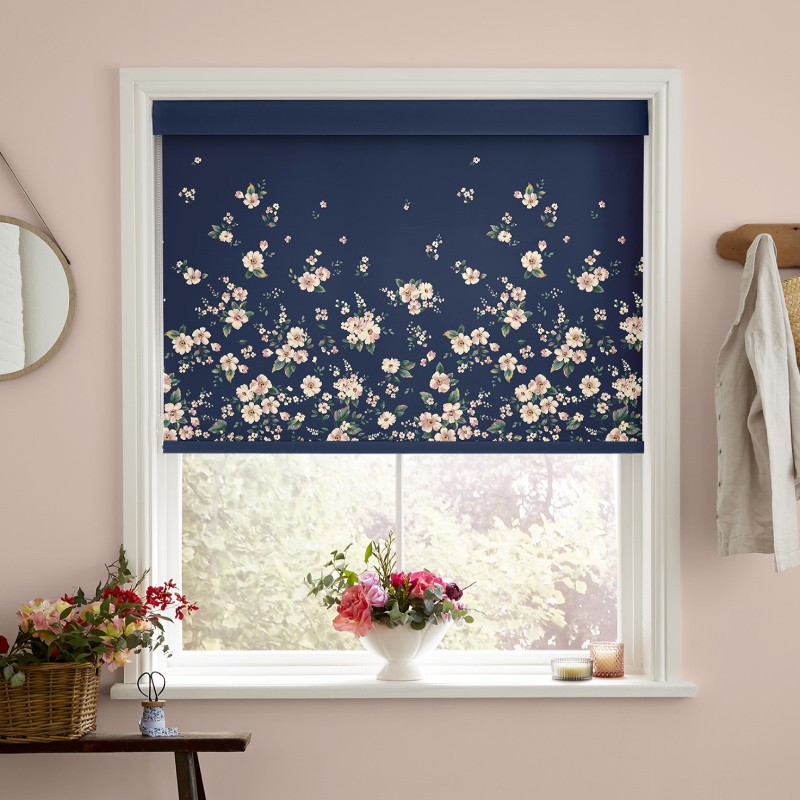 Cath Kidston Spitalfields Border Navy Blackout Roller Blind