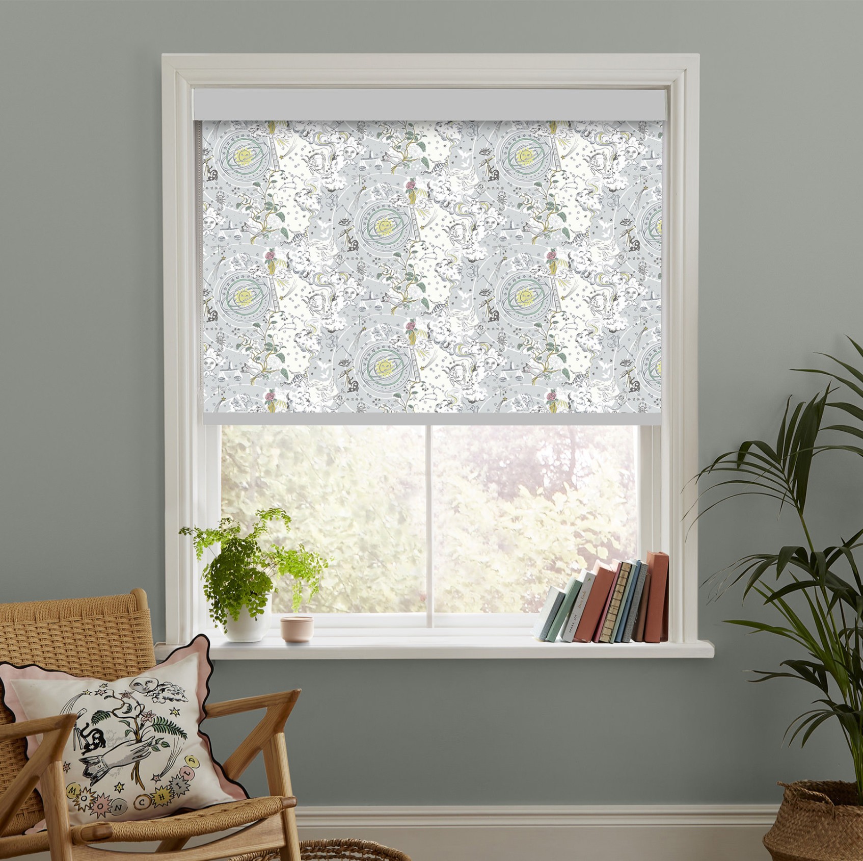 Cath Kidston Power to the Peaceful Mint Blackout Roller Blind