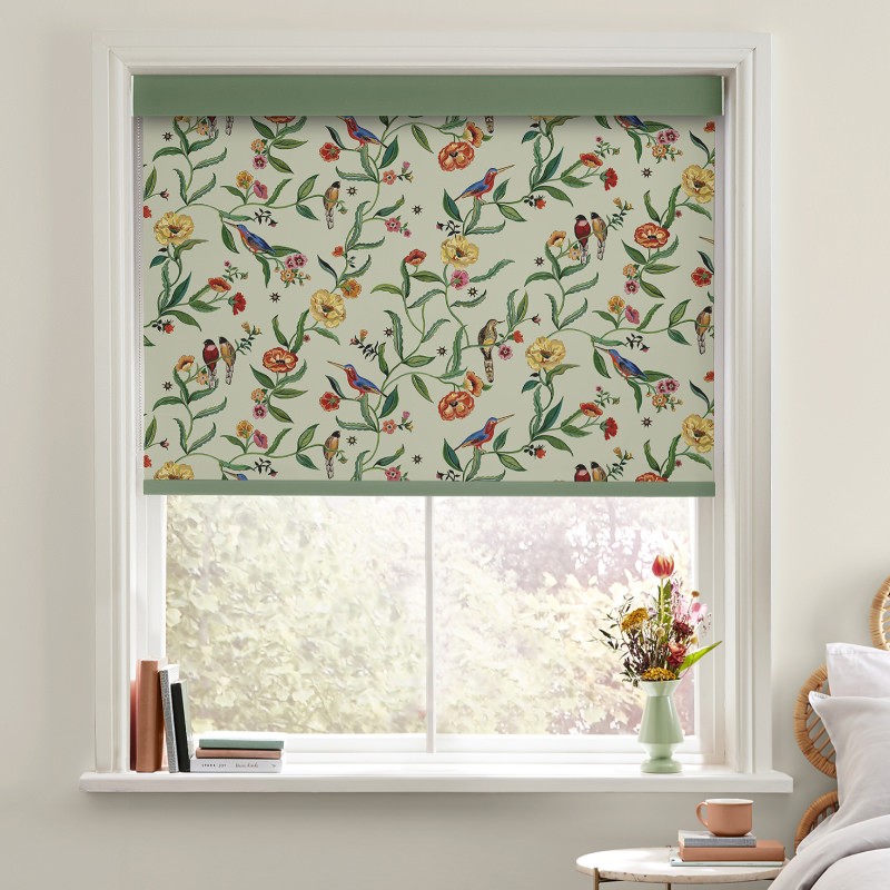 Cath Kidston Summer Birds Green Dimout Roller Blind