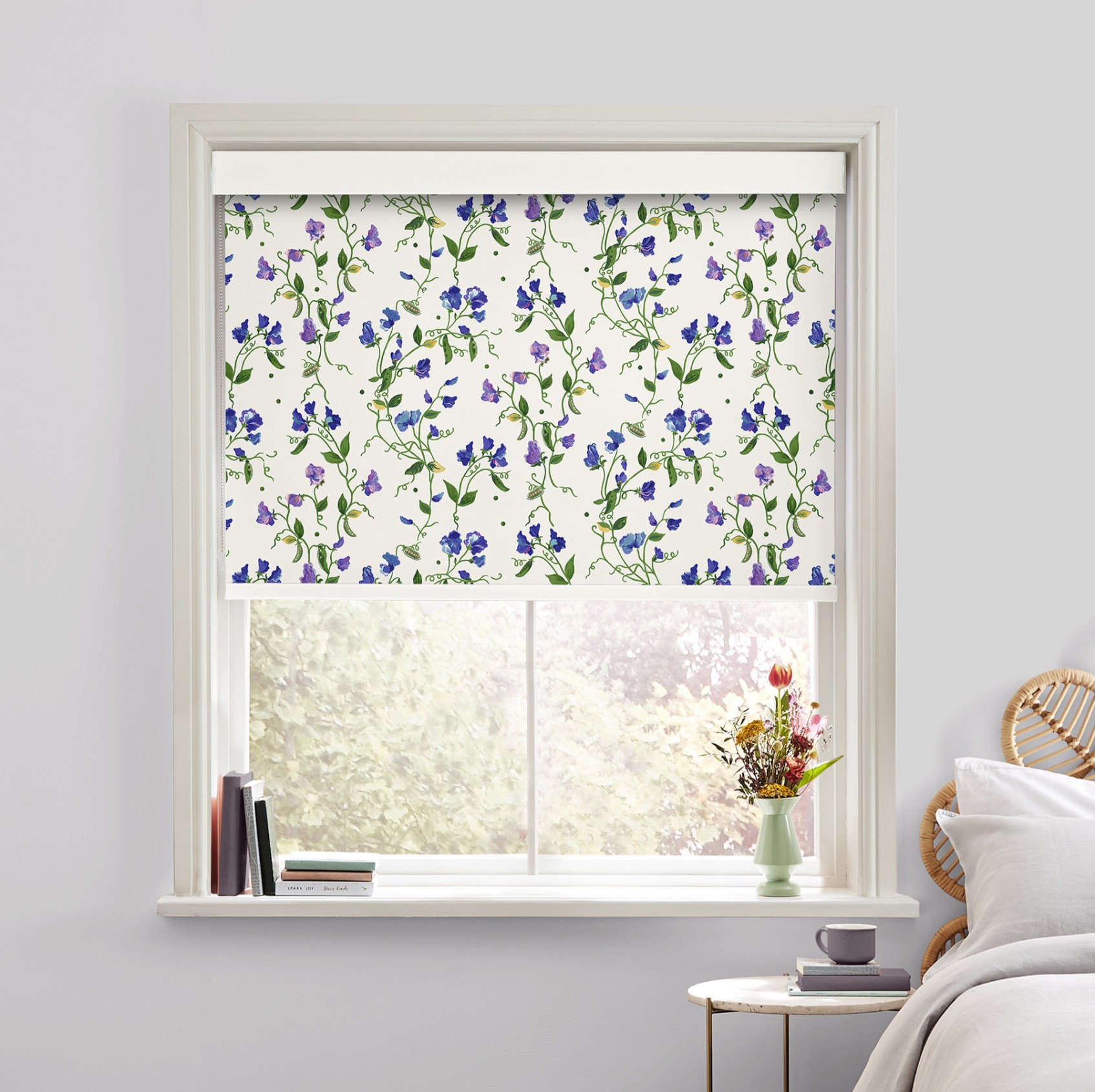 Cath Kidston Sweet Pea Purple Blackout Roller Blind