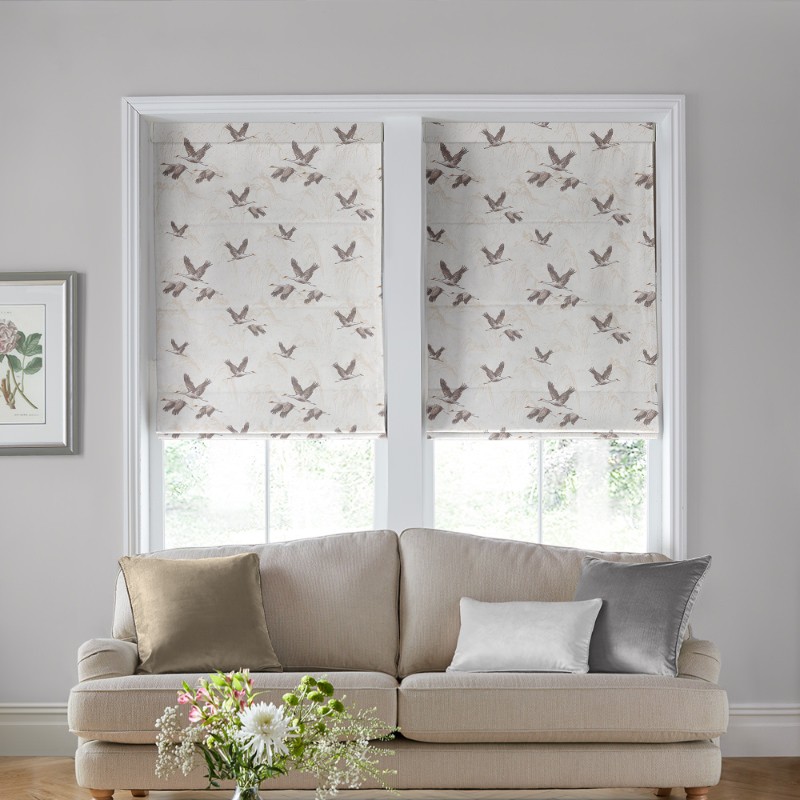 Laura Ashley Animalia Embroidered Pale Dove Grey Roman Blind