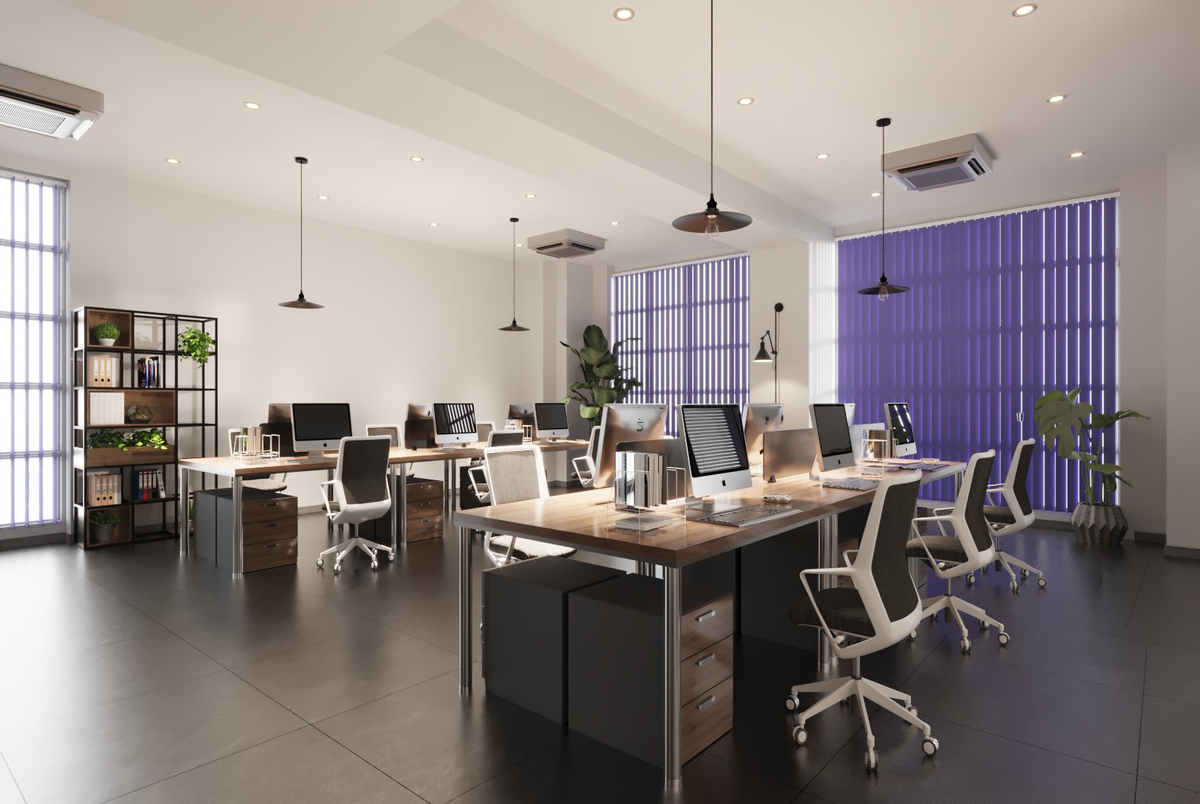 Commercial FR Lilac Blackout Cordless Vertical Blind