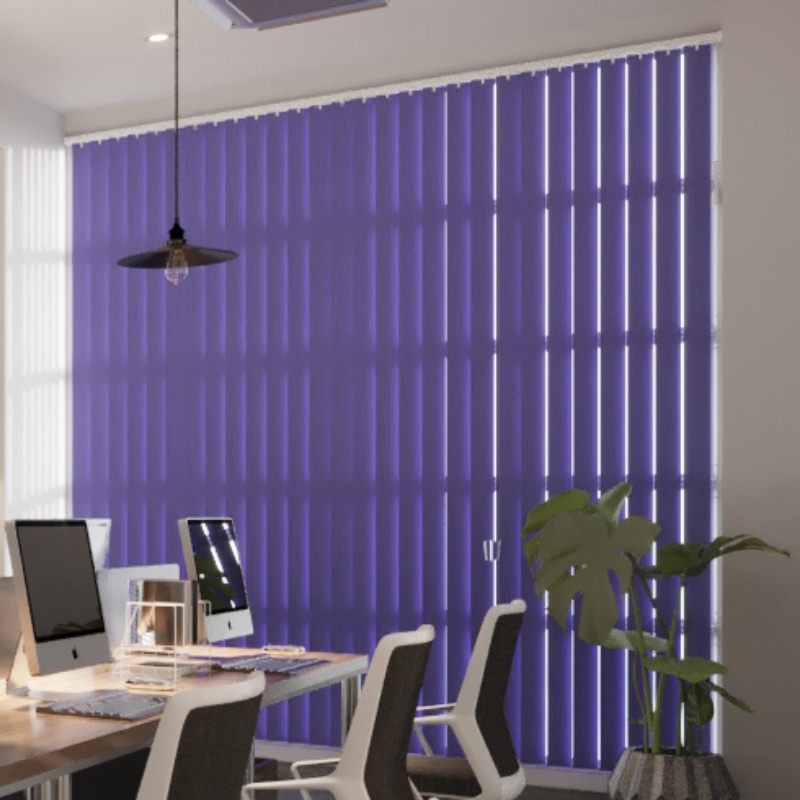 Commercial FR Lilac Blackout Vertical Blind