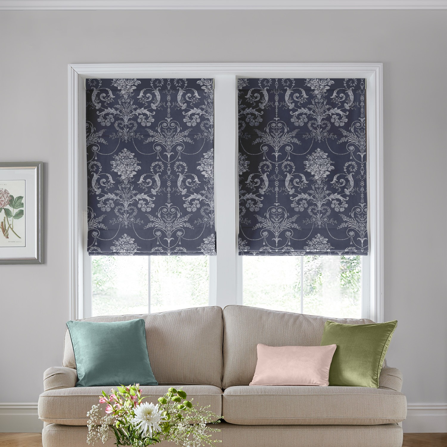 Laura Ashley Josette Midnight Roman Blind