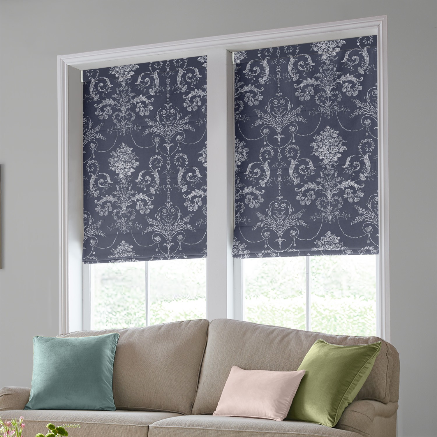 Laura Ashley Josette Midnight Roman Blind