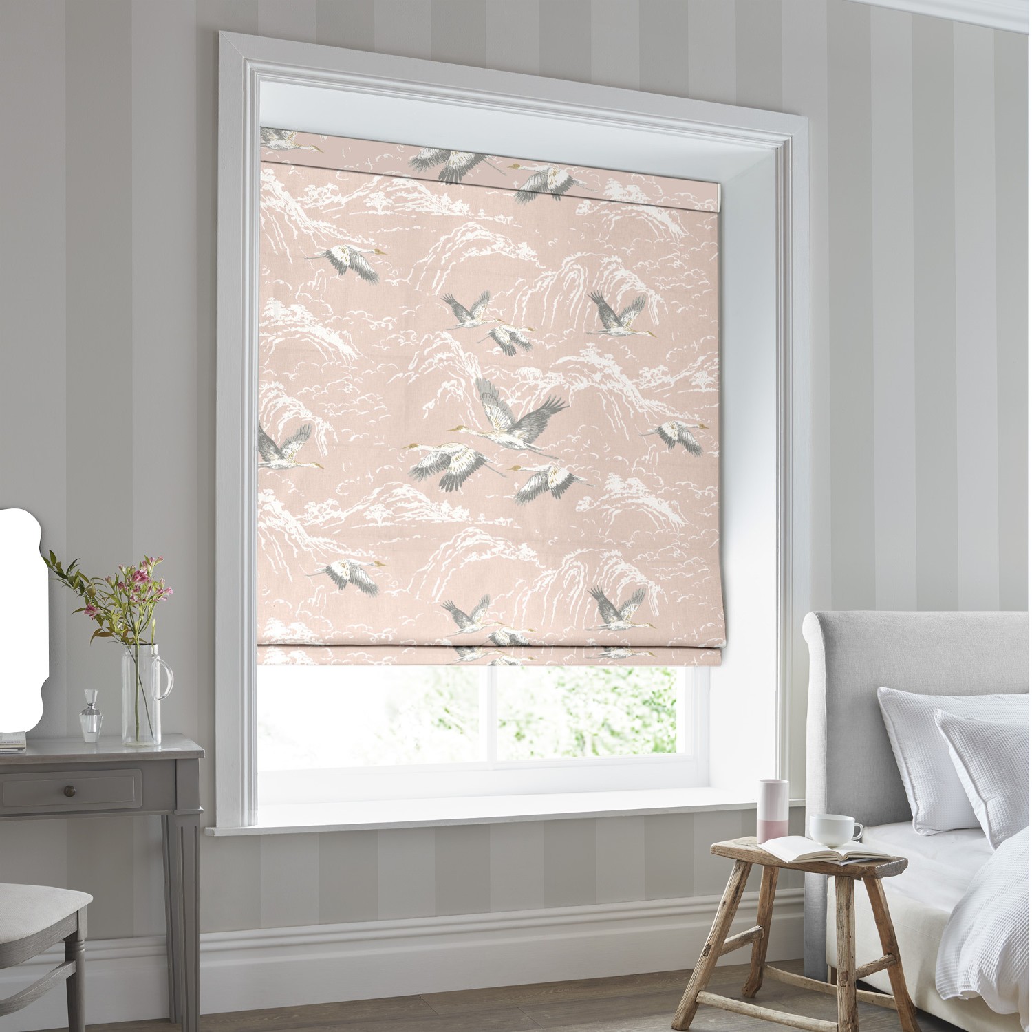 Laura Ashley Animalia Blush Roman Blind
