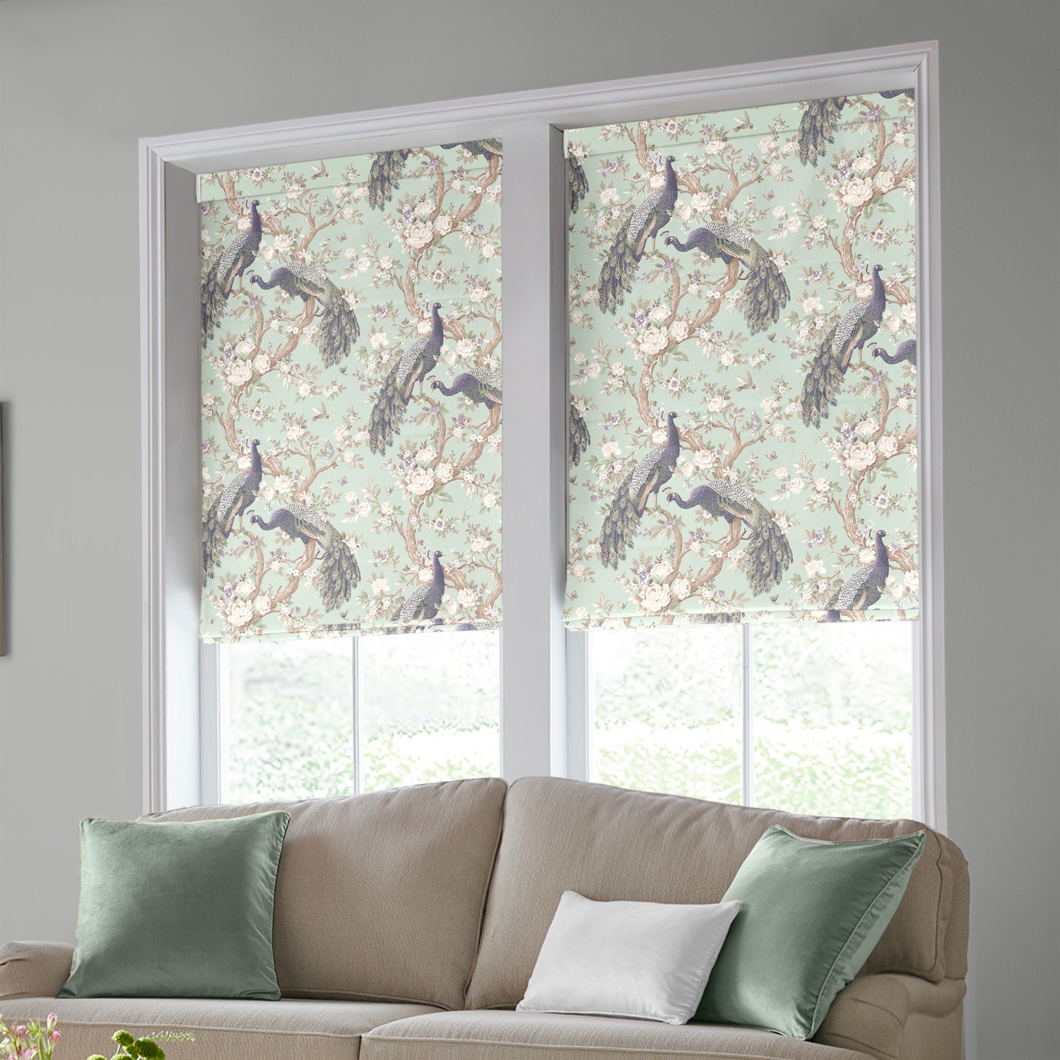 Laura Ashley Belvedere Duck Egg Roman Blind