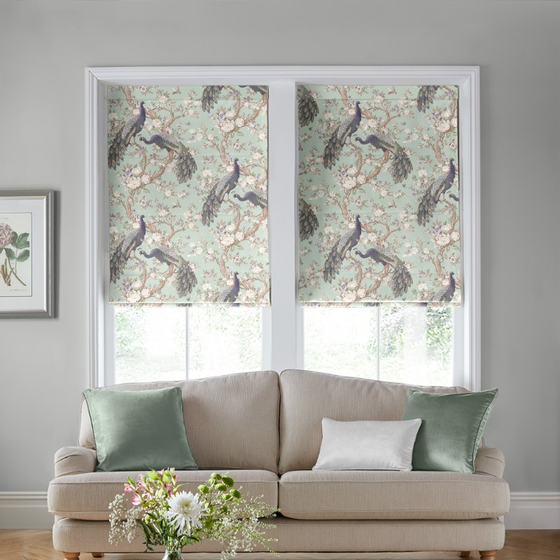 Laura Ashley Belvedere Duck Egg Roman Blind