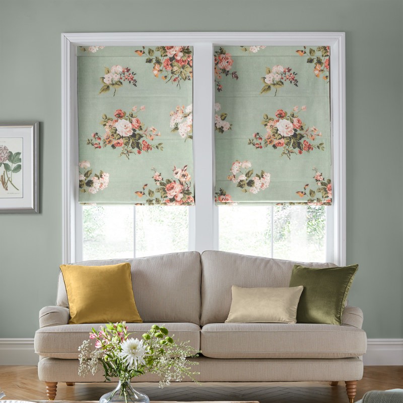 Laura Ashley Rosemore Sage Roman Blind