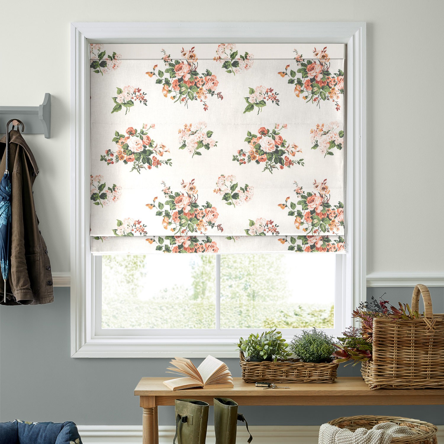 Laura Ashley Rosemore Natural Roman Blind