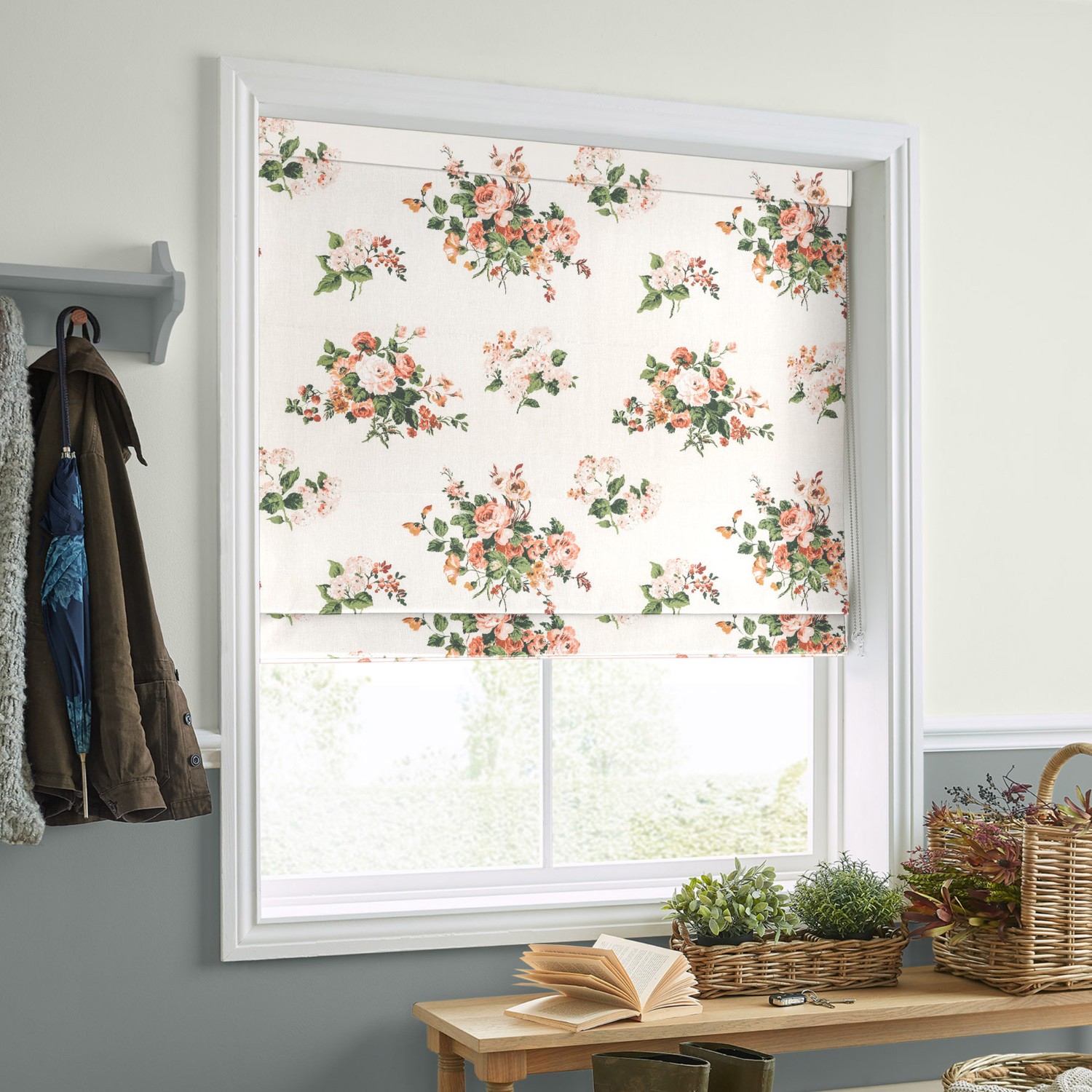 Laura Ashley Rosemore Natural Roman Blind