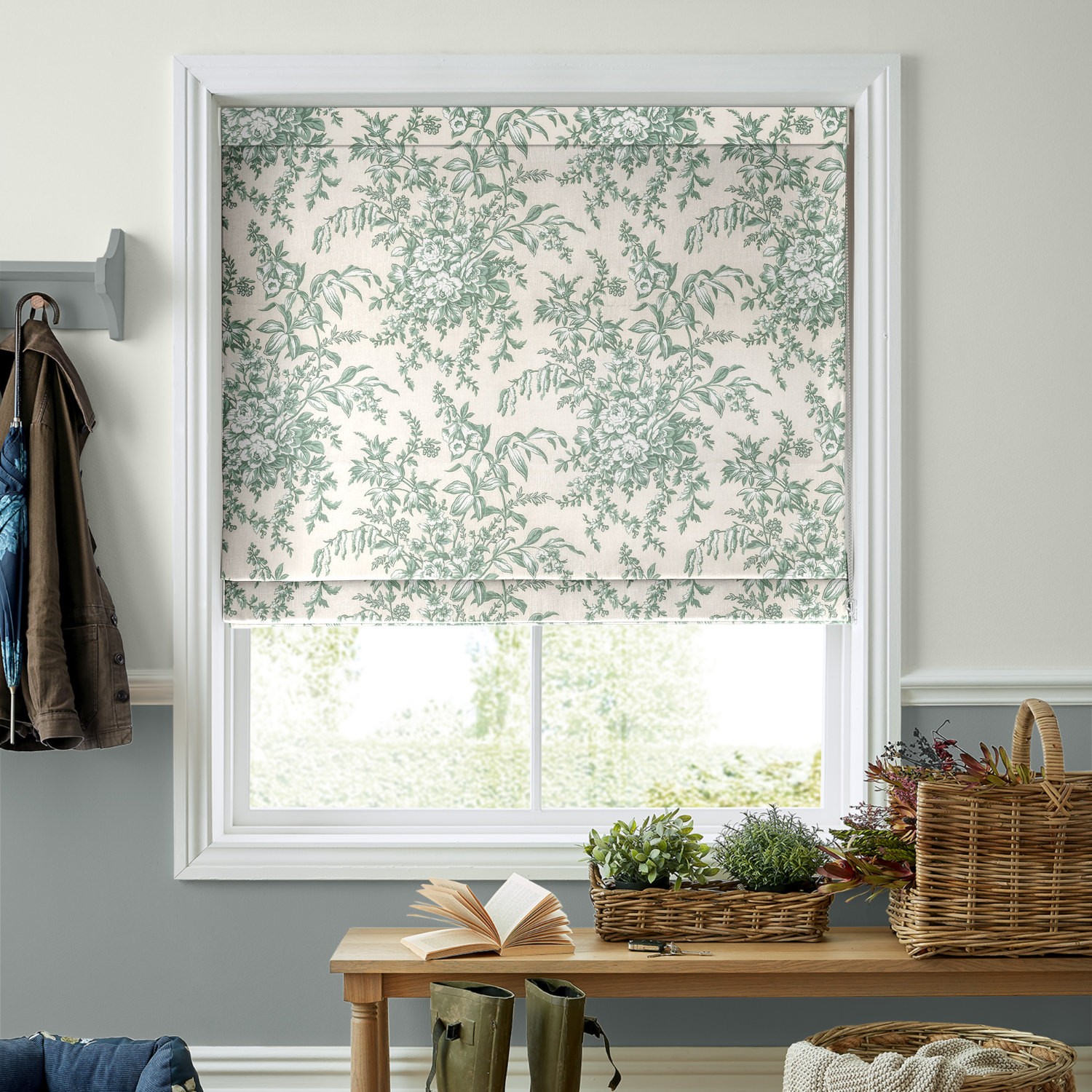 Laura Ashley Picardie Sage Roman Blind