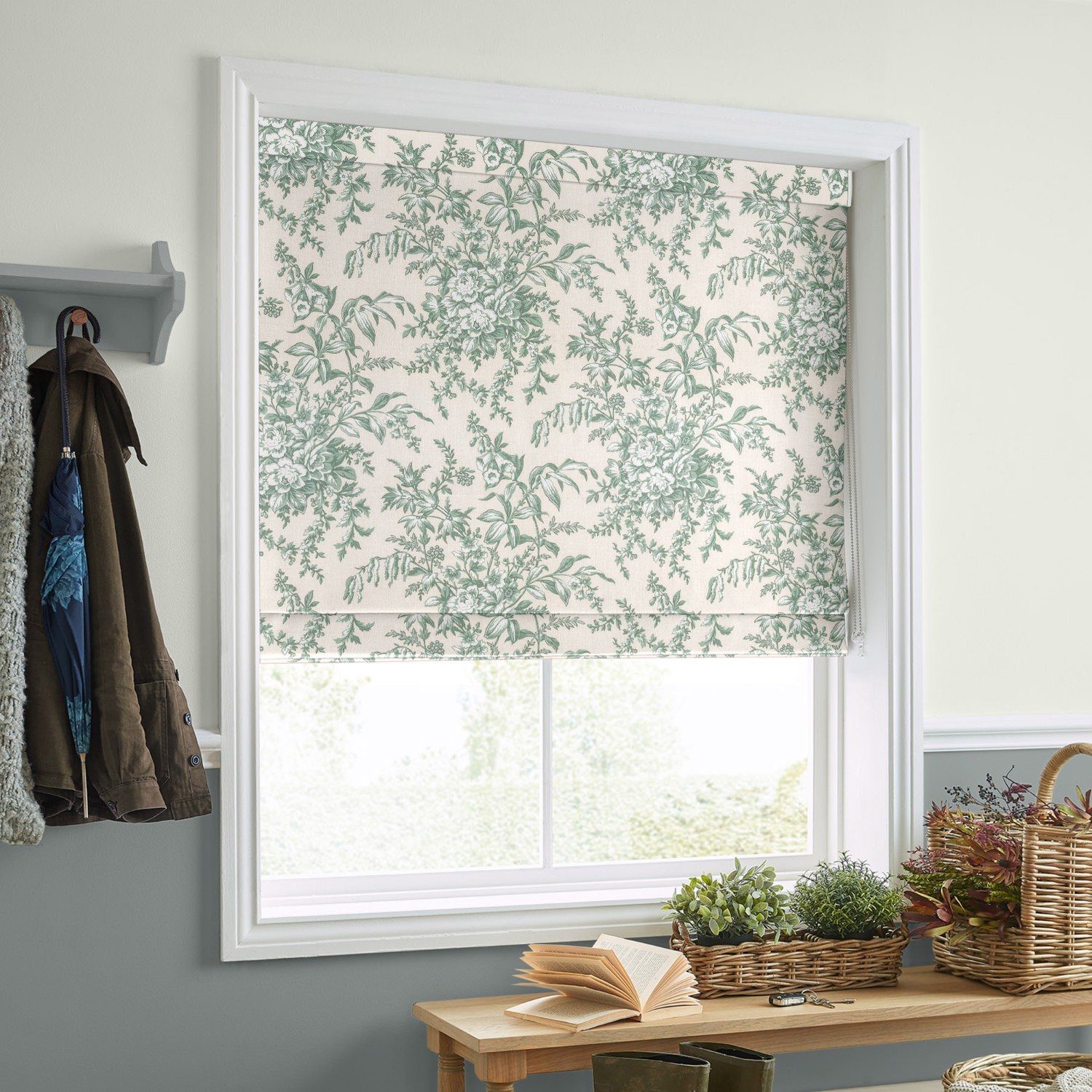 Laura Ashley Picardie Sage Roman Blind