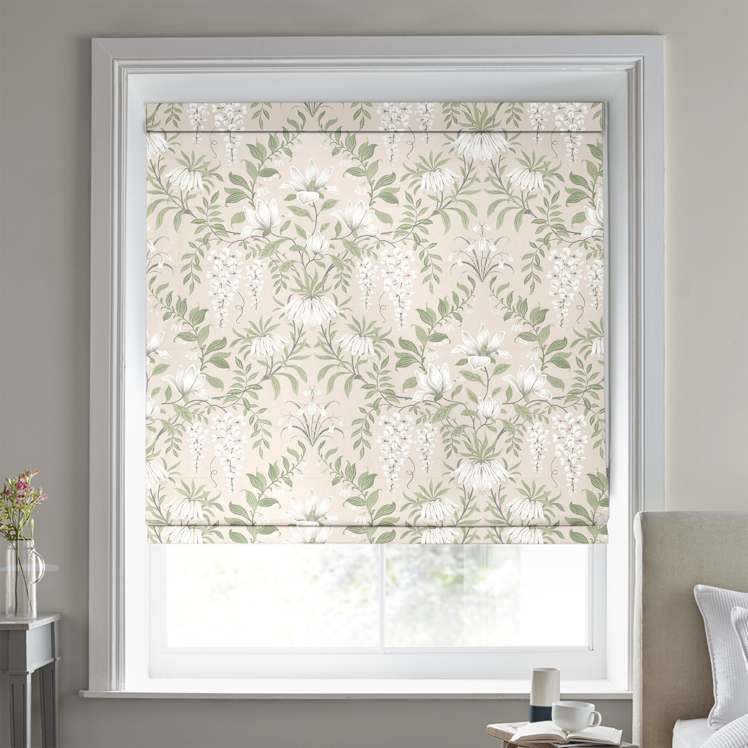 Laura Ashley Parterre Blush Roman Blind