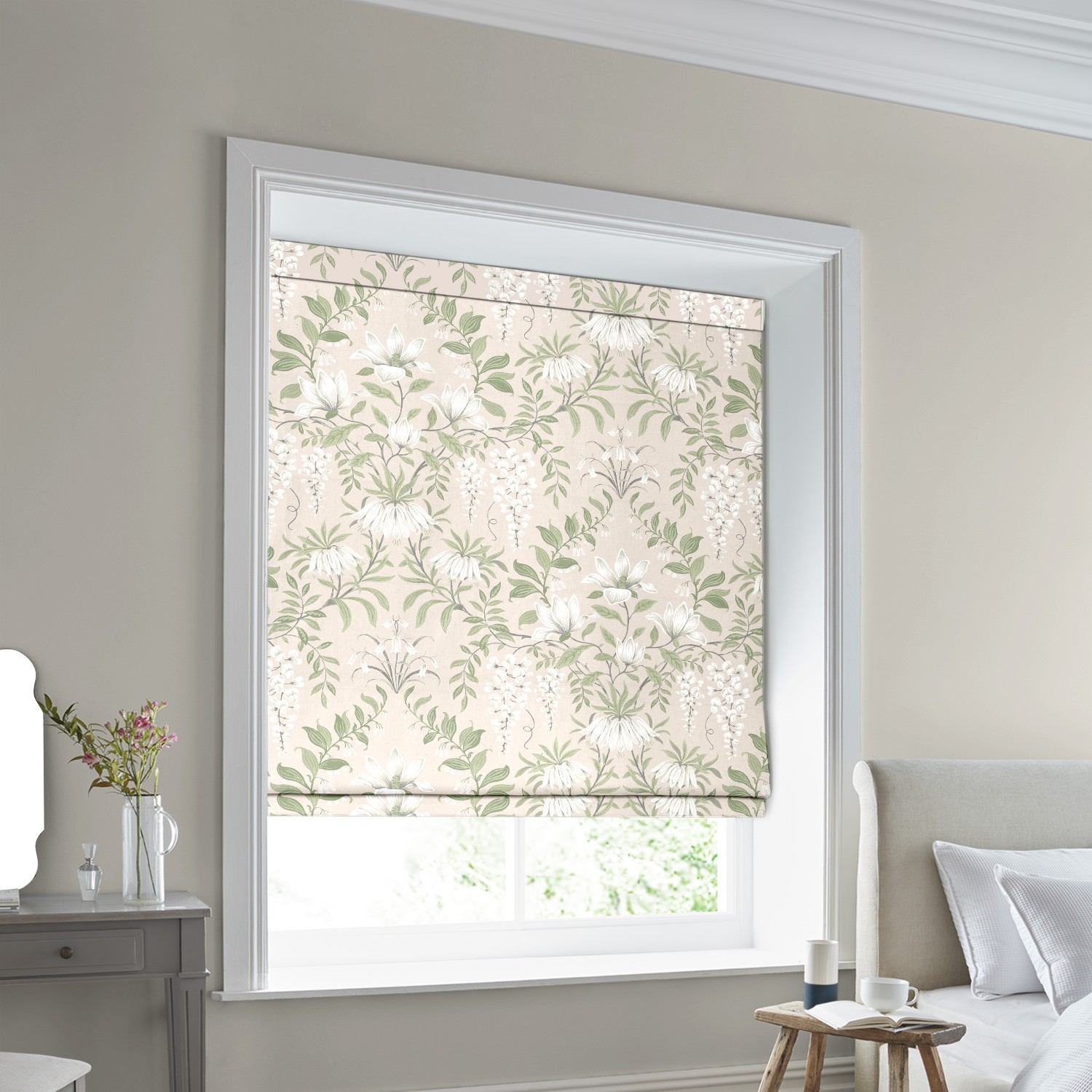 Laura Ashley Parterre Blush Roman Blind