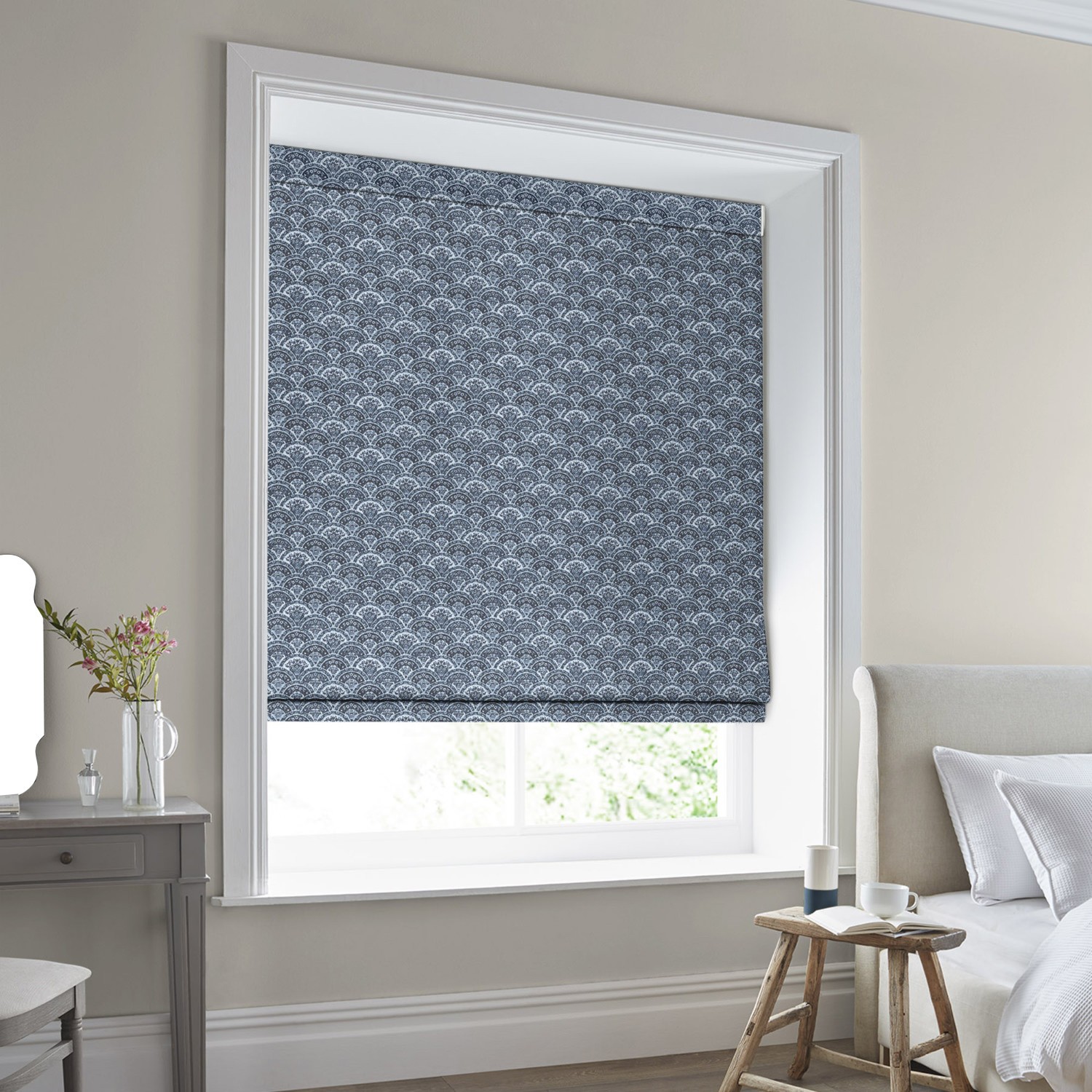 Laura Ashley Musica Velvet Dusky Seaspray Roman Blind