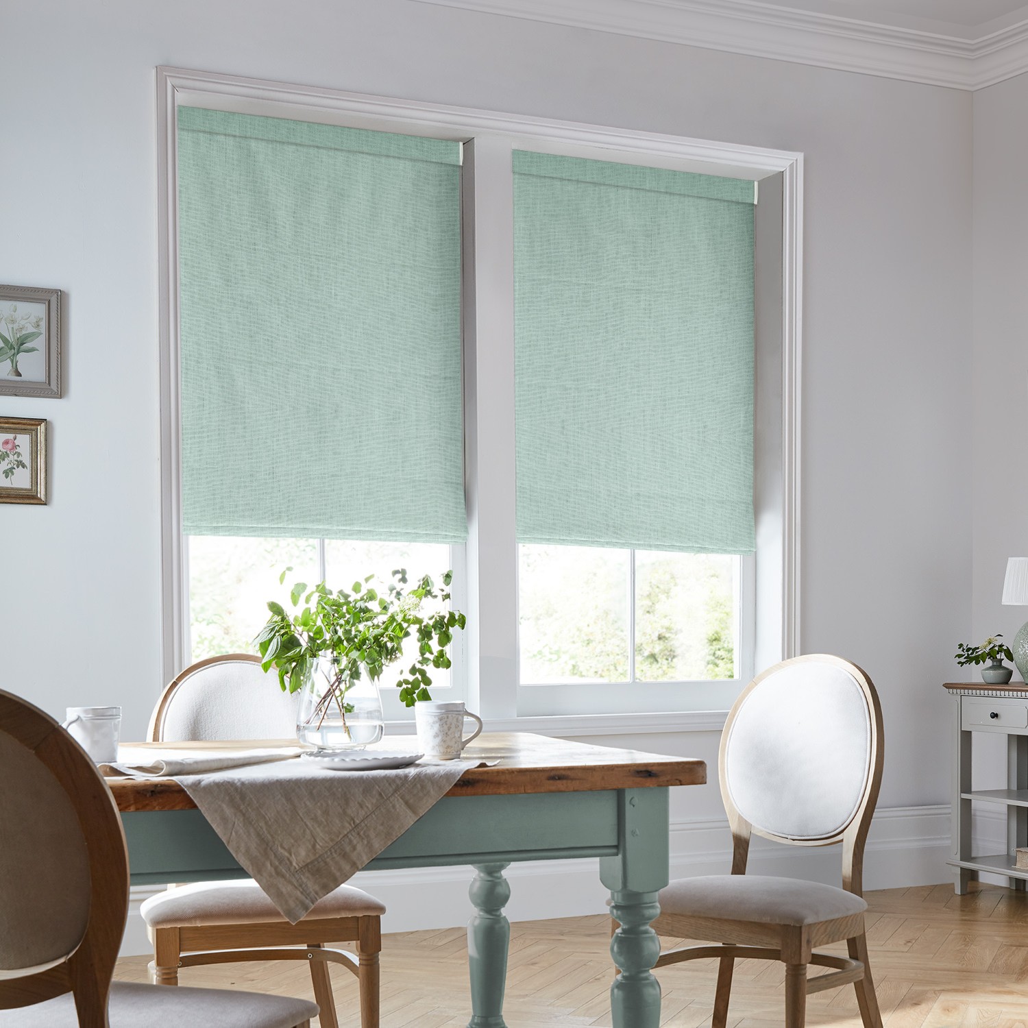 Laura Ashley Easton Grey Green Roman Blind