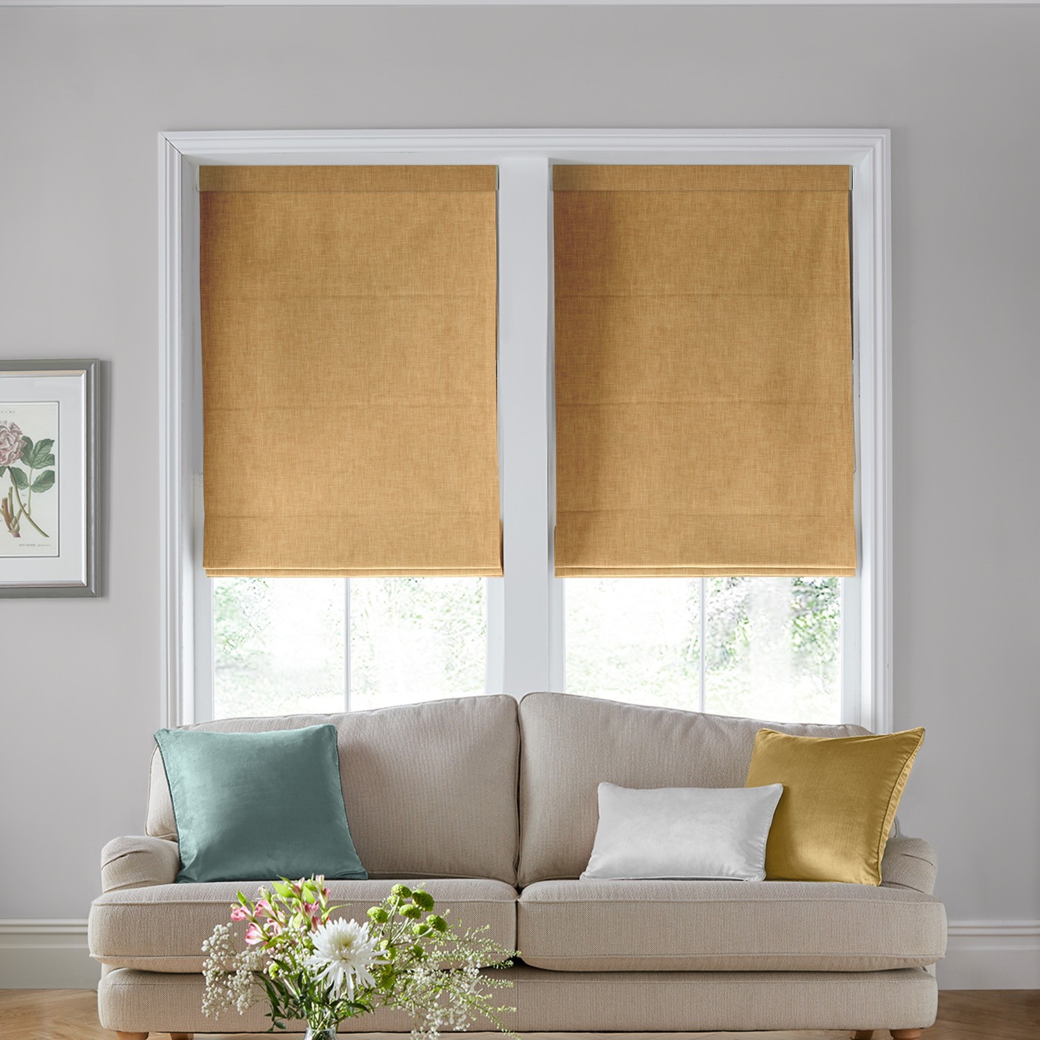 Laura Ashley Easton Gold Roman Blind