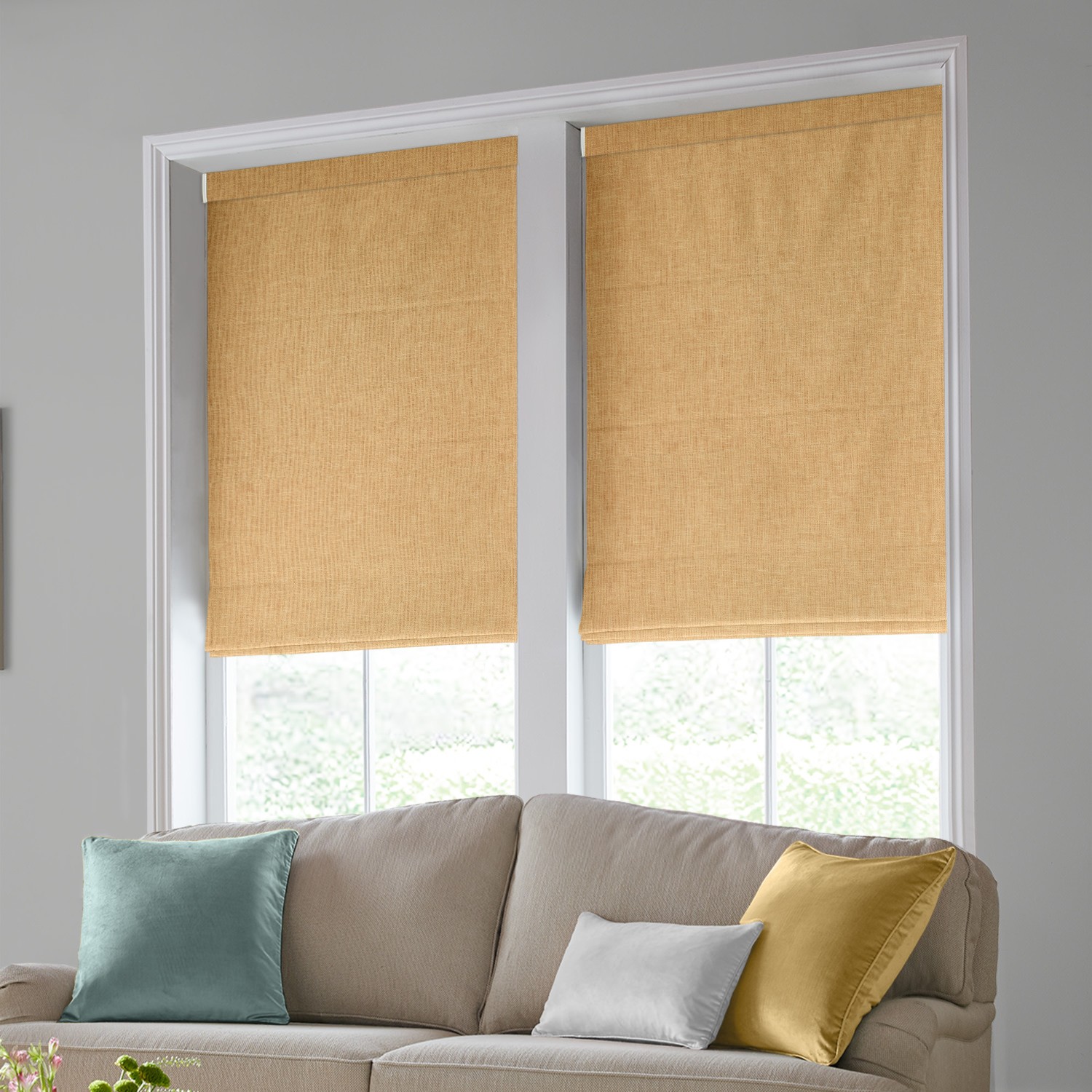 Laura Ashley Easton Gold Roman Blind