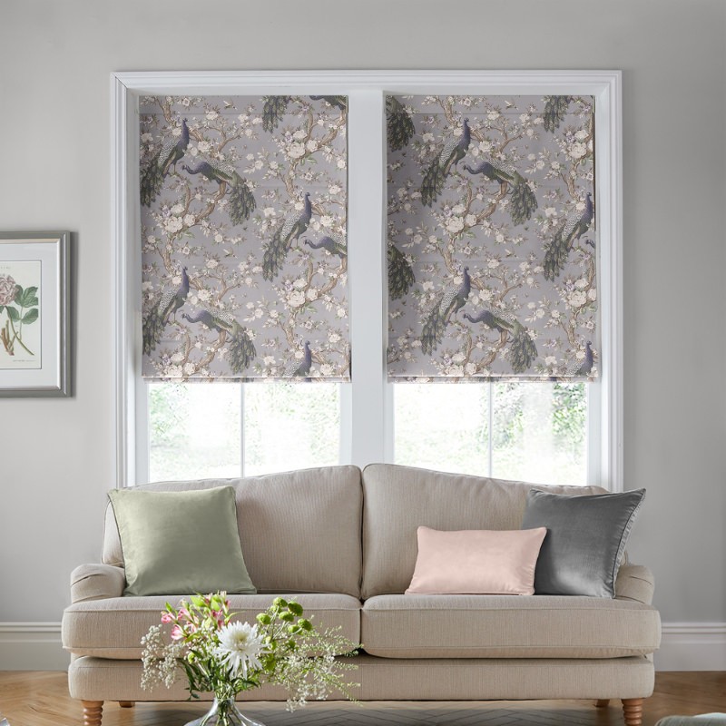 Laura Ashley Belvedere Velvet Pale Iris Roman Blind