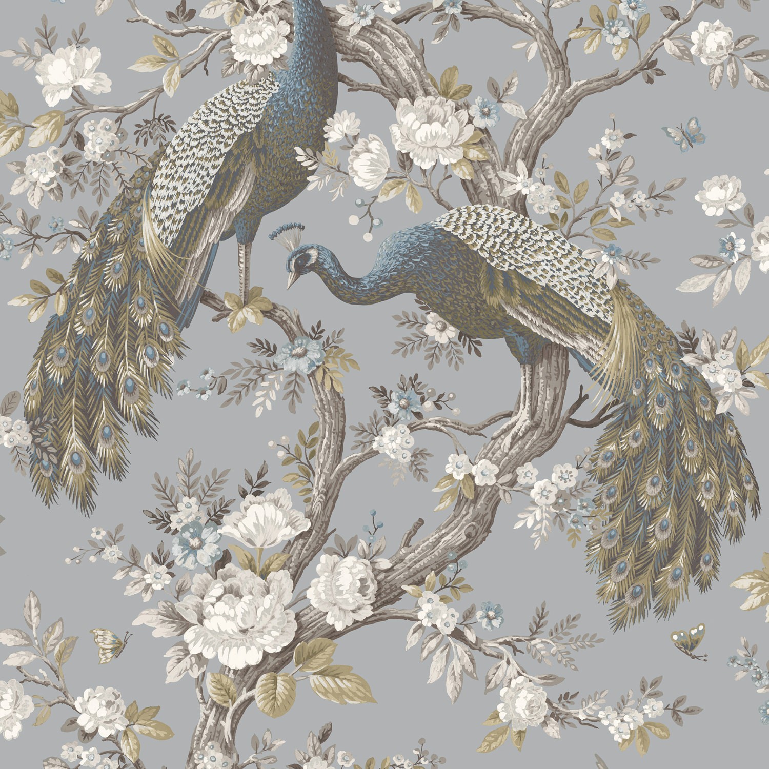 Laura Ashley Belvedere Velvet Chalk Blue Roman Blind