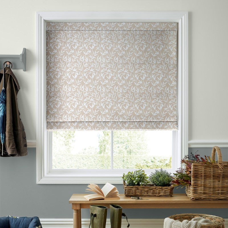 Laura Ashley Willow Leaf Chenille Natural Roman Blind