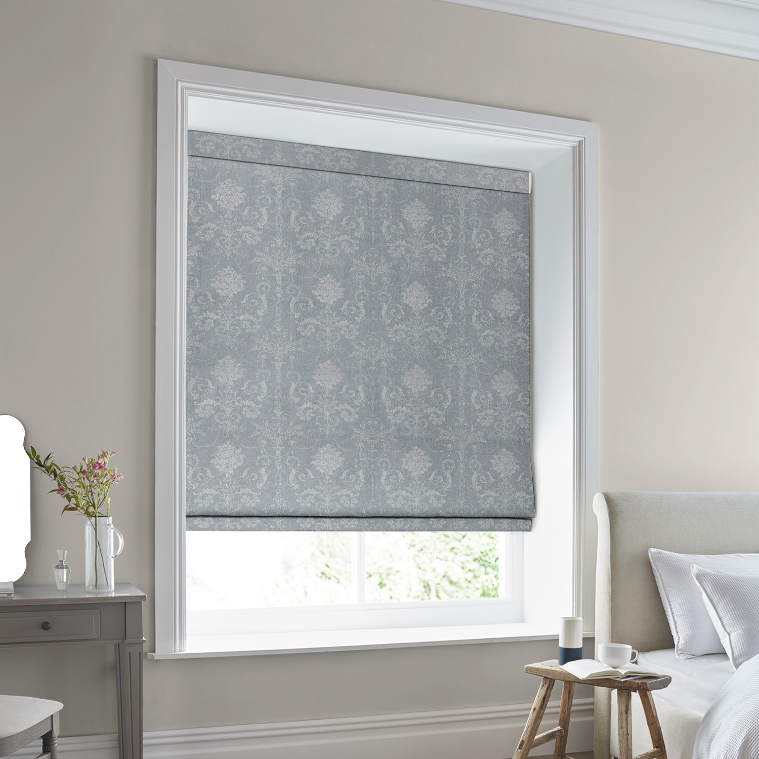 Laura Ashley Josette Woven Pale Seaspray Roman Blind