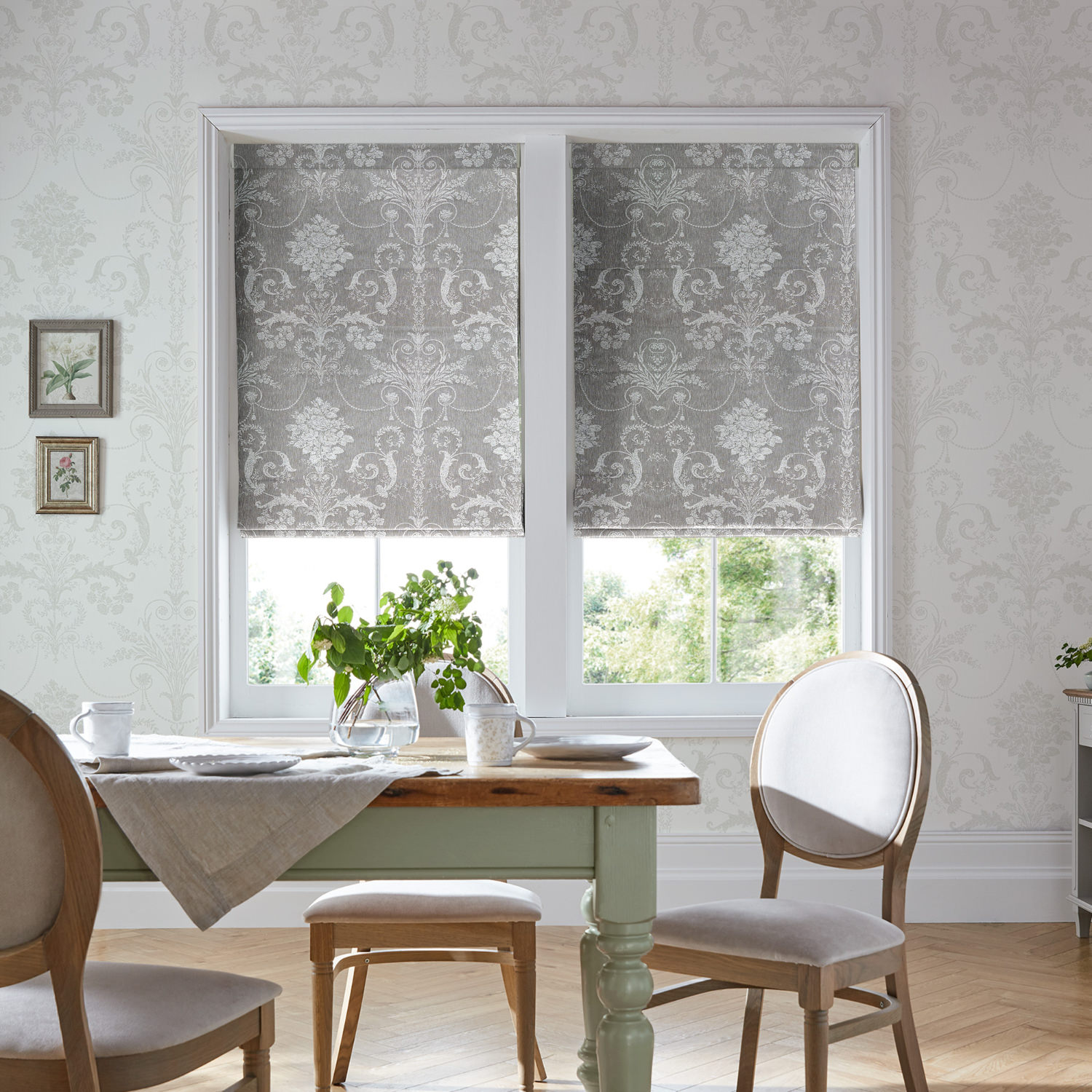 Laura Ashley Josette Woven Steel Roman Blind